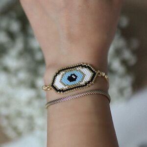 Miyuki Beaded Protection Eye Bracelet Jewelry New in Box